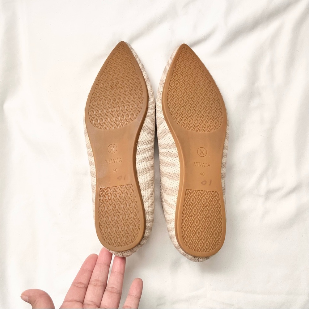 VIVAIA | POINTED TOE BALLET FLATS ARIA 5* IN ZEBRA NUDE PRINT SIZE 9 US EUR 40 - Picture 7 of 7